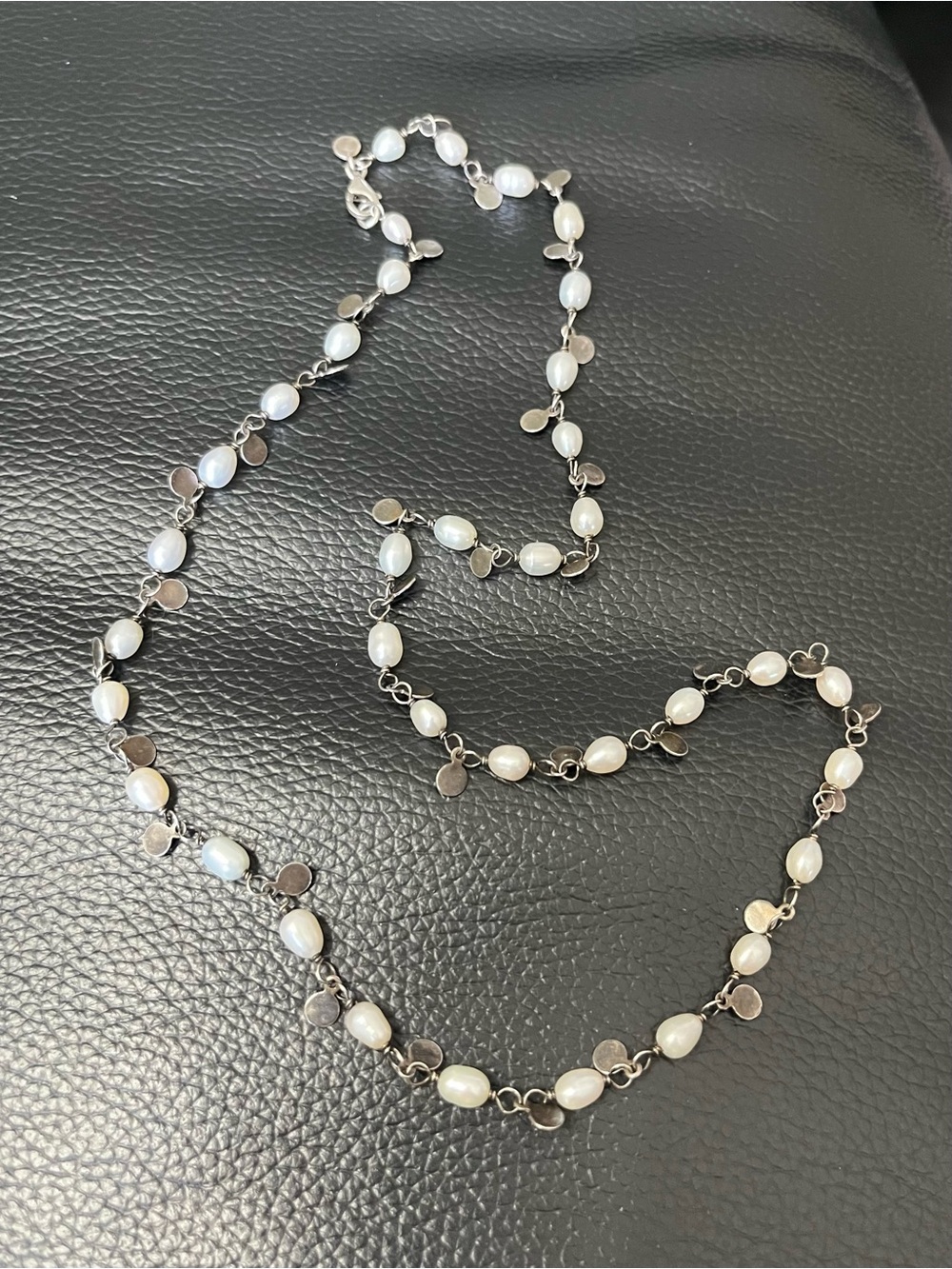 Silpada Sterling Silver Freshwater Pearl Station Necklace - White